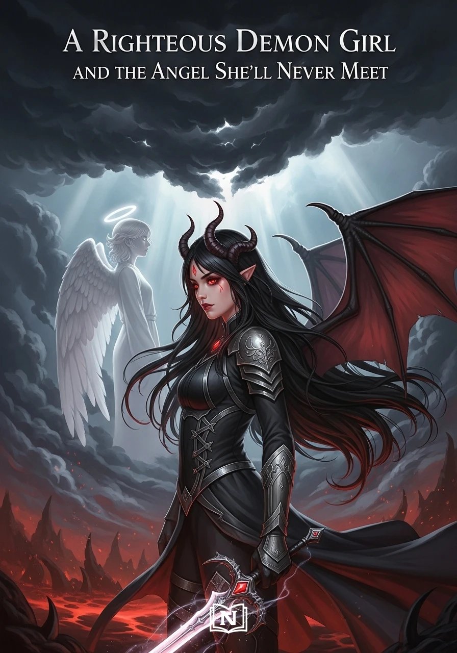 Cover of A Righteous Demon Girl and the Angel She’ll Never Meet Novel