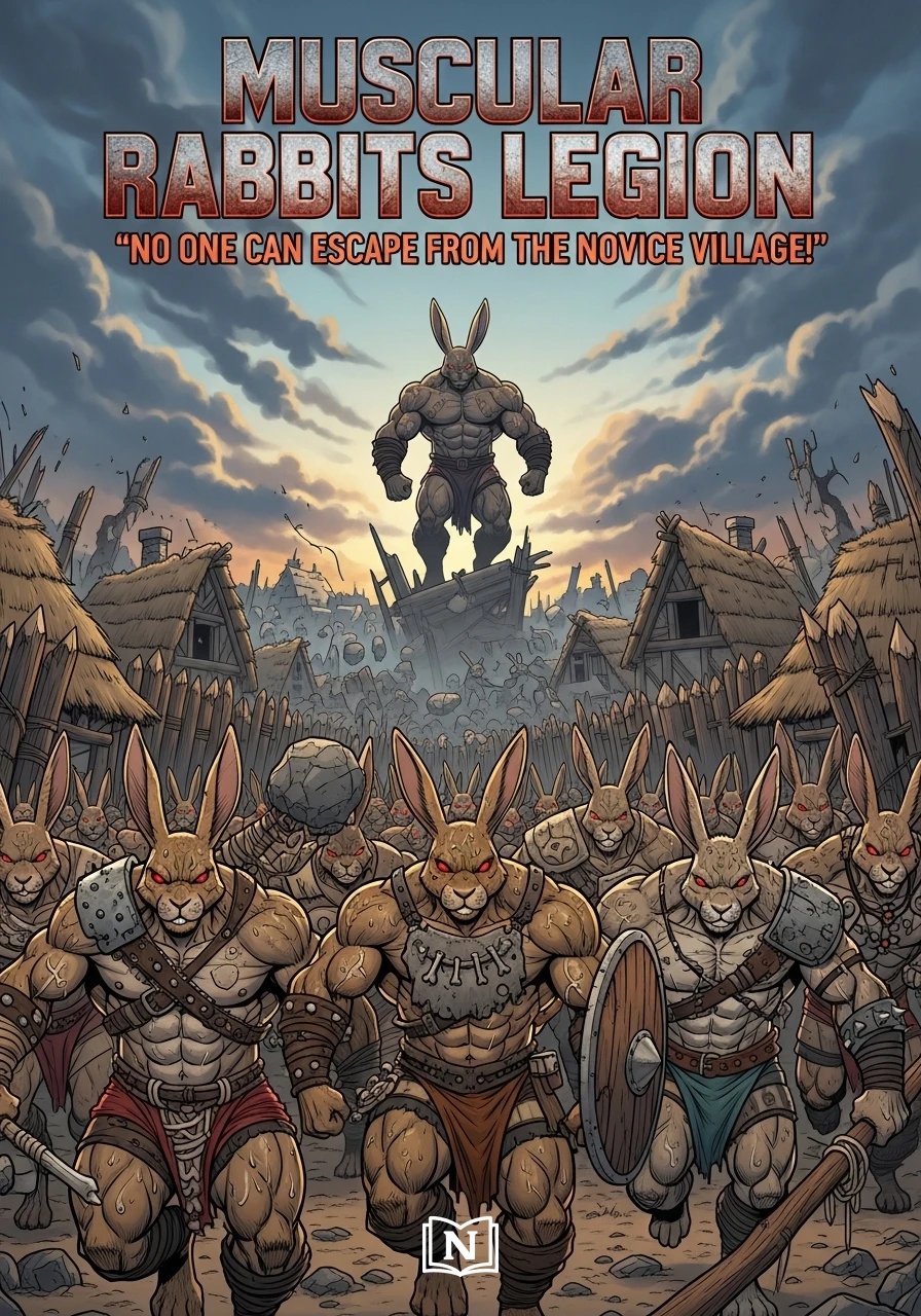 Cover of Muscular Rabbits Legion: “No one can escape from the novice village!” Novel