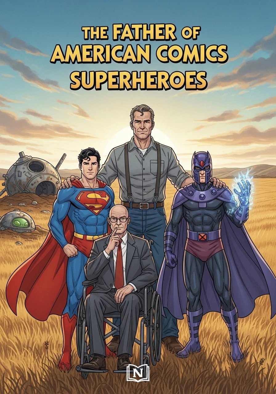 Cover of The Father of American Comics Superheroes Novel